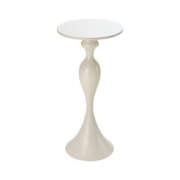 Living And Home Stylish Cream White Cold-Rolled Steel Side Table, 30Cm Dia. X 63Cm H - thumbnail 3