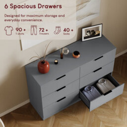 Lassic Vida Designs Trega Grey 6 Drawer Bedroom Chest (H) 800mm X (W) 1110mm X (D) 360mm - thumbnail 6