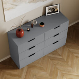 Lassic Vida Designs Trega Grey 6 Drawer Bedroom Chest (H) 800mm X (W) 1110mm X (D) 360mm - thumbnail 8