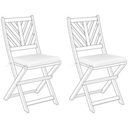 Beliani Set Of 2 Garden Chair Cushions Terni 37 X 34 Cm Off-White - thumbnail 4