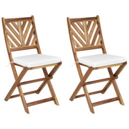 Beliani Set Of 2 Garden Chair Cushions Terni 37 X 34 Cm Off-White - thumbnail 5