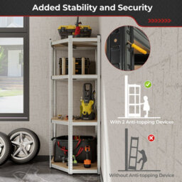 Costway 4-Tier Corner Metal Shelving Unit Adjustable Garage Storage Utility Rack 720Kg - thumbnail 4