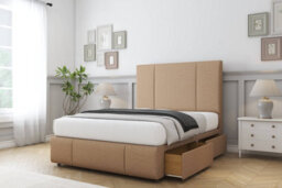 "Sloomy Lisbon Latte Dumfries Divan Bed 2 Drawers Left Side-54"" Floor Standing Headboard 12"" Footboard 3' Single" - thumbnail 4