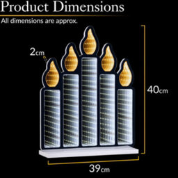 Christow Christmas Infinity Light Led Candle Bridge Indoor Decoration 40Cm Wooden Base - thumbnail 6