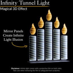 Christow Christmas Infinity Light Led Candle Bridge Indoor Decoration 40Cm Wooden Base - thumbnail 2