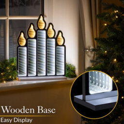 Christow Christmas Infinity Light Led Candle Bridge Indoor Decoration 40Cm Wooden Base - thumbnail 3