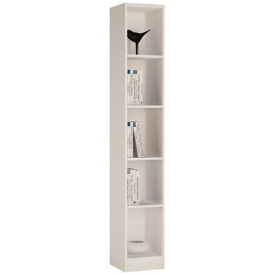 Furniture To Go 4 You Tall Narrow Bookcase In Pearl White - image 1