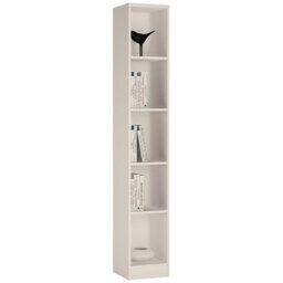 Furniture To Go 4 You Tall Narrow Bookcase In Pearl White - thumbnail 1