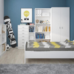 Furniture To Go 4 You Tall Narrow Bookcase In Pearl White - thumbnail 2