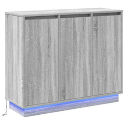 Berkfield Modern Sideboard With Led - Grey Sonoma, 90X32X75 Cm, Made Of Engineered Wood - thumbnail 1