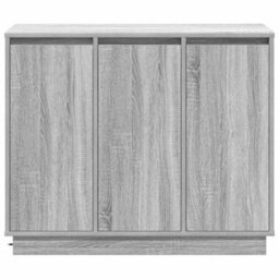 Berkfield Modern Sideboard With Led - Grey Sonoma, 90X32X75 Cm, Made Of Engineered Wood - thumbnail 8