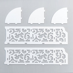 Living And Home 3 Tier Freestanding Corner Bathroom Shelf Carved Shower Storage Organizer Display Rack Shelving Unit White - thumbnail 5