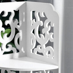 Living And Home 3 Tier Freestanding Corner Bathroom Shelf Carved Shower Storage Organizer Display Rack Shelving Unit White - thumbnail 7