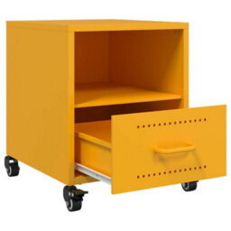 Berkfield Bedside Cabinet Mustard Yellow 36X39X43.5 Cm Steel - thumbnail 9