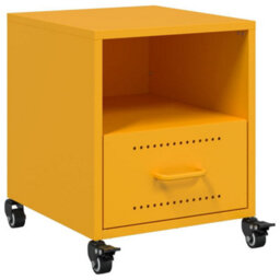 Berkfield Bedside Cabinet Mustard Yellow 36X39X43.5 Cm Steel - thumbnail 2