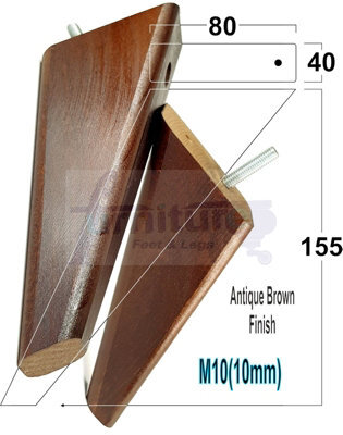 L&F 4X Solid Wooden Feet 150mm High Replacement Furniture Legs Sofas Chairs Stools M10 Antique Brown - image 1