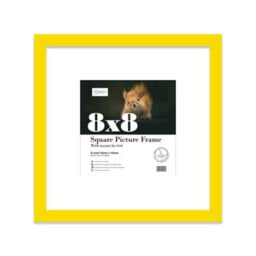 "8X8"" Yellow Picture Frame - 8X8"" Square Frame With 6X6"" Mount For 8X8""/6X6"" Pictures Vintage Style Thin Edge, 1 Pack" - thumbnail 1