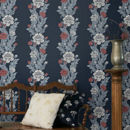 Galerie Arts And Crafts Blue Patterned Wallpaper - thumbnail 3