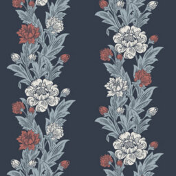Galerie Arts And Crafts Blue Patterned Wallpaper - thumbnail 1