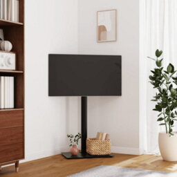 Walplus Corner Tv Stand 1-Tier For 32-65 Inch Black