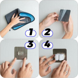 6 Pack Wall-Mounted Broom Holder, No Drilling Required, For Kitchen, Stairs, Bathroom, Garage - thumbnail 4