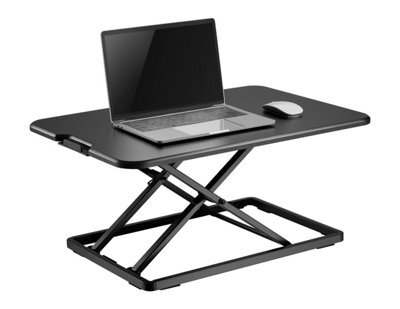 Vonhaus Standing Desk Converter, Height Adjustable X-Frame Computer Workstation, Sit Stand Desk Riser, 8Kg Capacity, 67X47Cm - image 1