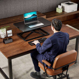 Vonhaus Standing Desk Converter, Height Adjustable X-Frame Computer Workstation, Sit Stand Desk Riser, 8Kg Capacity, 67X47Cm - thumbnail 7