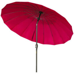 Outsunny 2.5M Round Curved Adjustable Parasol Sun Umbrella Metal Pole Red - thumbnail 2