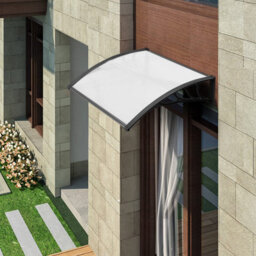 Costway Door Canopy Awning Shelter Front Back Porch Window Roof Outdoor Shade Patio Transparent - thumbnail 5