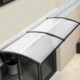 Costway Door Canopy Awning Shelter Front Back Porch Window Roof Outdoor Shade Patio Transparent - thumbnail 7