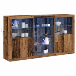 Berkfield Sideboard With Led Lights Old Wood 181.5X37X100 Cm Engineered Wood - thumbnail 3