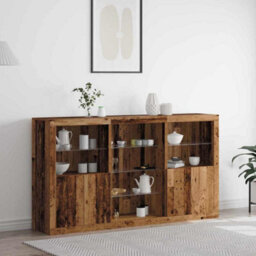 Berkfield Sideboard With Led Lights Old Wood 181.5X37X100 Cm Engineered Wood - thumbnail 1