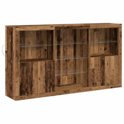 Berkfield Sideboard With Led Lights Old Wood 181.5X37X100 Cm Engineered Wood - thumbnail 2