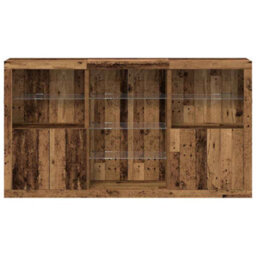 Berkfield Sideboard With Led Lights Old Wood 181.5X37X100 Cm Engineered Wood - thumbnail 5