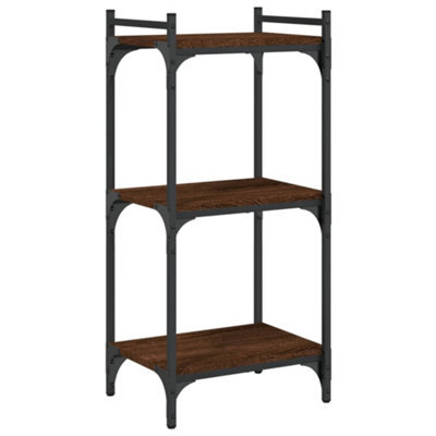 Berkfield Industrial Bookcase 3-Tier Brown Oak 40X30X86 Cm Engineered Wood - image 1