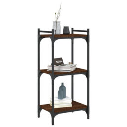 Berkfield Industrial Bookcase 3-Tier Brown Oak 40X30X86 Cm Engineered Wood - thumbnail 3