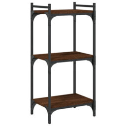Berkfield Industrial Bookcase 3-Tier Brown Oak 40X30X86 Cm Engineered Wood - thumbnail 1