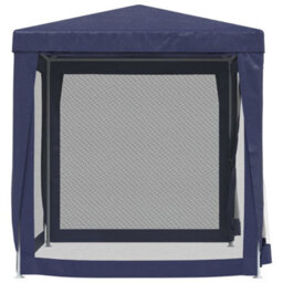 Berkfield Party Tent With 4 Mesh Sidewalls Blue 2X2 M Hdpe - thumbnail 4