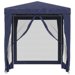 Berkfield Party Tent With 4 Mesh Sidewalls Blue 2X2 M Hdpe - thumbnail 3
