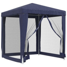 Berkfield Party Tent With 4 Mesh Sidewalls Blue 2X2 M Hdpe - thumbnail 2
