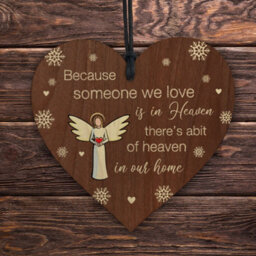 Red Ocean Abit Of Heaven In Our Home Wooden Memorial Christmas Decoration Hanging Mum Dad Nan Grandad Memorial Bauble Keepsake - thumbnail 5