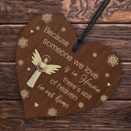 Red Ocean Abit Of Heaven In Our Home Wooden Memorial Christmas Decoration Hanging Mum Dad Nan Grandad Memorial Bauble Keepsake - thumbnail 6
