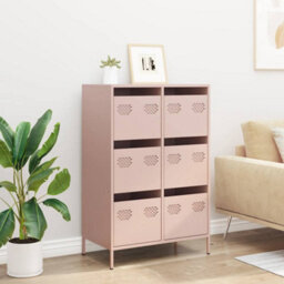 Berkfield Highboard Pink 68X39X101.5 Cm Steel - thumbnail 3