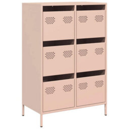 Berkfield Highboard Pink 68X39X101.5 Cm Steel - thumbnail 2
