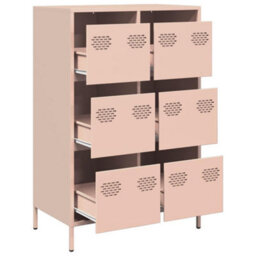 Berkfield Highboard Pink 68X39X101.5 Cm Steel - thumbnail 4