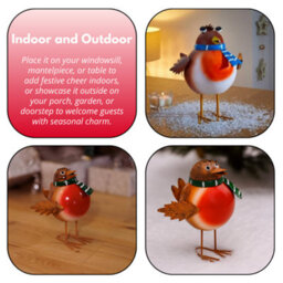 Christmas Rockin Robin Ornament Metal Decoration - thumbnail 5