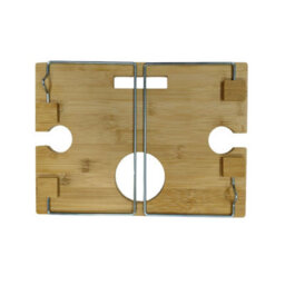 Summit Portable Bamboo Wine Glass & Snack Table Wooden Picnic Table Graze Cheese Board - thumbnail 5