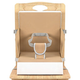 Ladida Portable Toddler Booster Seat,lightweight,compact,easy Clean, With Straps, Khaki - thumbnail 2