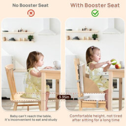 Ladida Portable Toddler Booster Seat,lightweight,compact,easy Clean, With Straps, Khaki - thumbnail 5