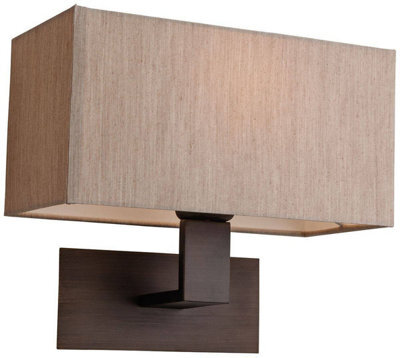 Luminosa Lighting Luminosa Prince 1 Light Single Indoor Wall Light Bronze, Oyster Shade, E27 - image 1